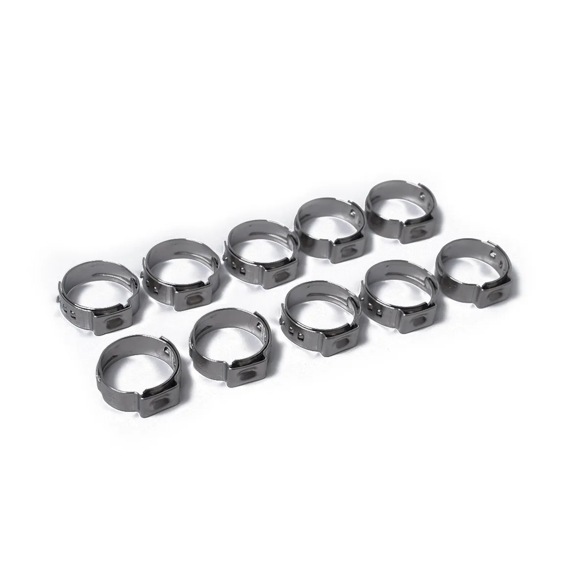 10Pcs 304 Stainless Steel Single Ear Hose Clamps Id 13.7-16.2mm for Automotive Home Appliance Machinery Sealing Liquid Air Gas