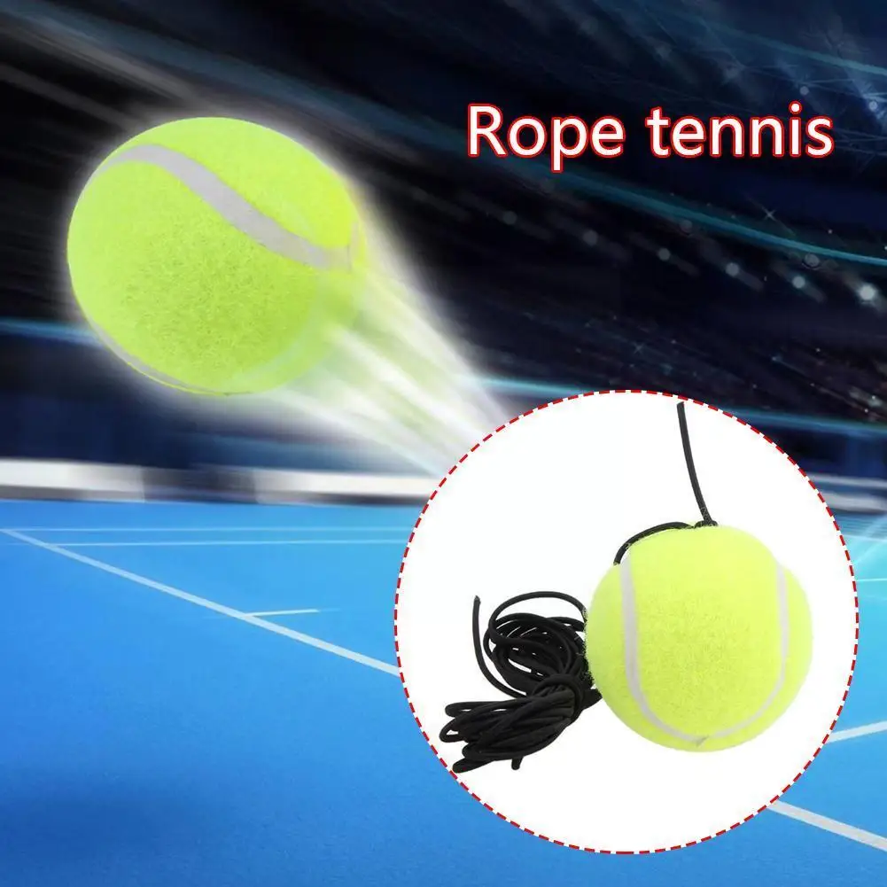 Single Training Tennis Ball With Elastic String Resistance Grip Training Practise Tennis Tennis Overgrip Balls Rubber Train Q5K5