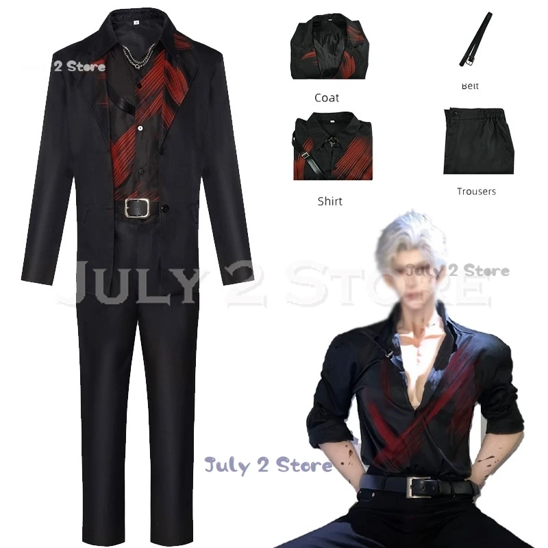 Love and Deepspace Sylus Cosplay Costume Wig Crow Brooch Relentless Conqueror Outfit Clothing Suit Halloween Party Men Cosplay