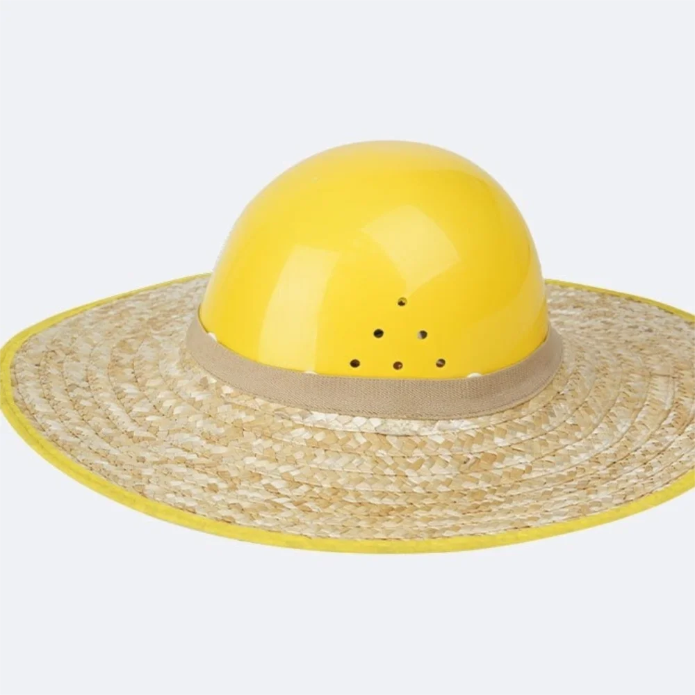 Large Brim Construction Safety Hats Brim Neck Protect Breathable Hard Hat Sun Shade Sun Protection Sunshade Work Straw Caps