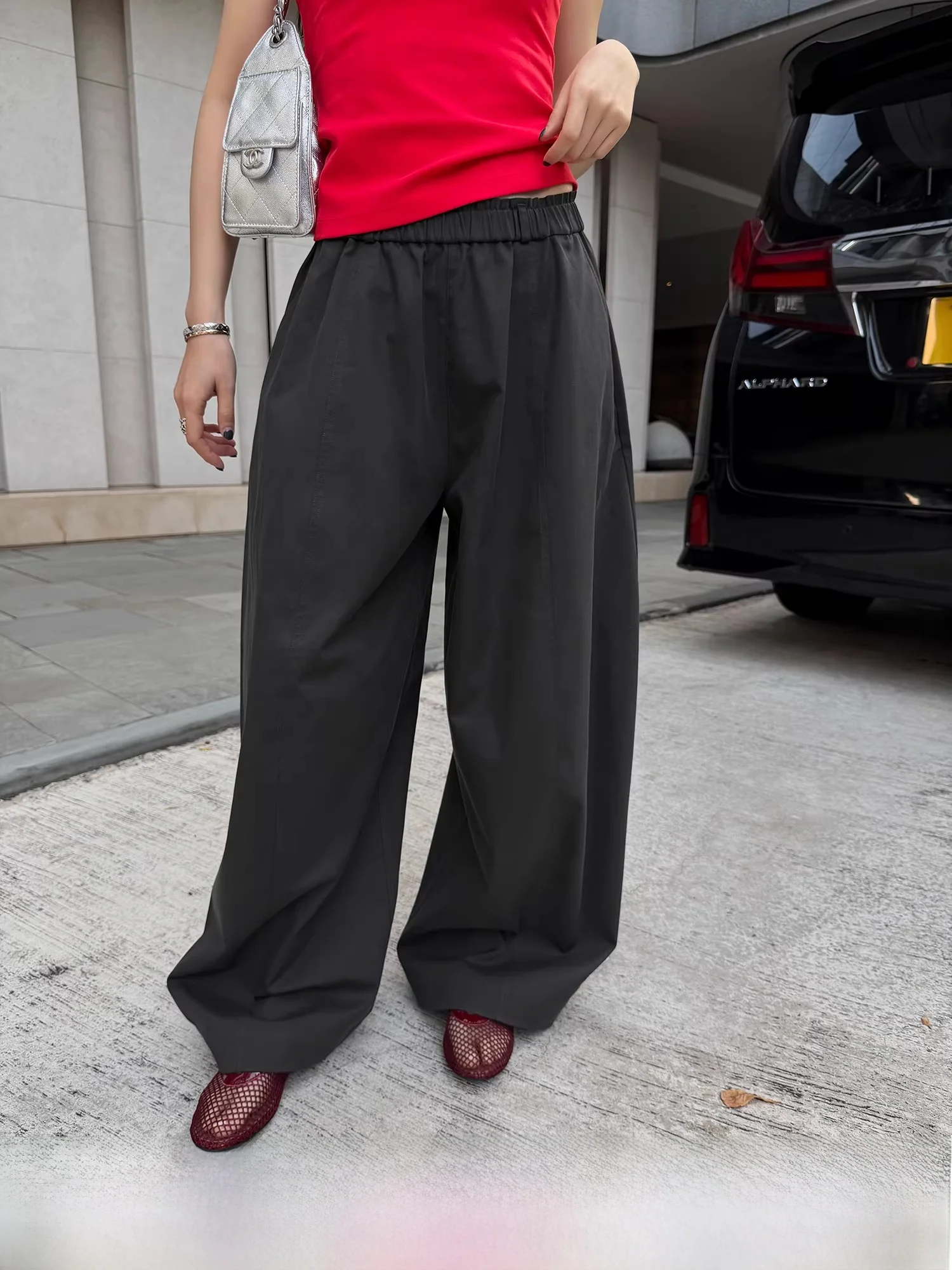 

Новые женские повседневные брюки из хлопка свободного кроя с широкими штанинами, эластичным поясом, дышащие, комфортные, из тонкой ткани