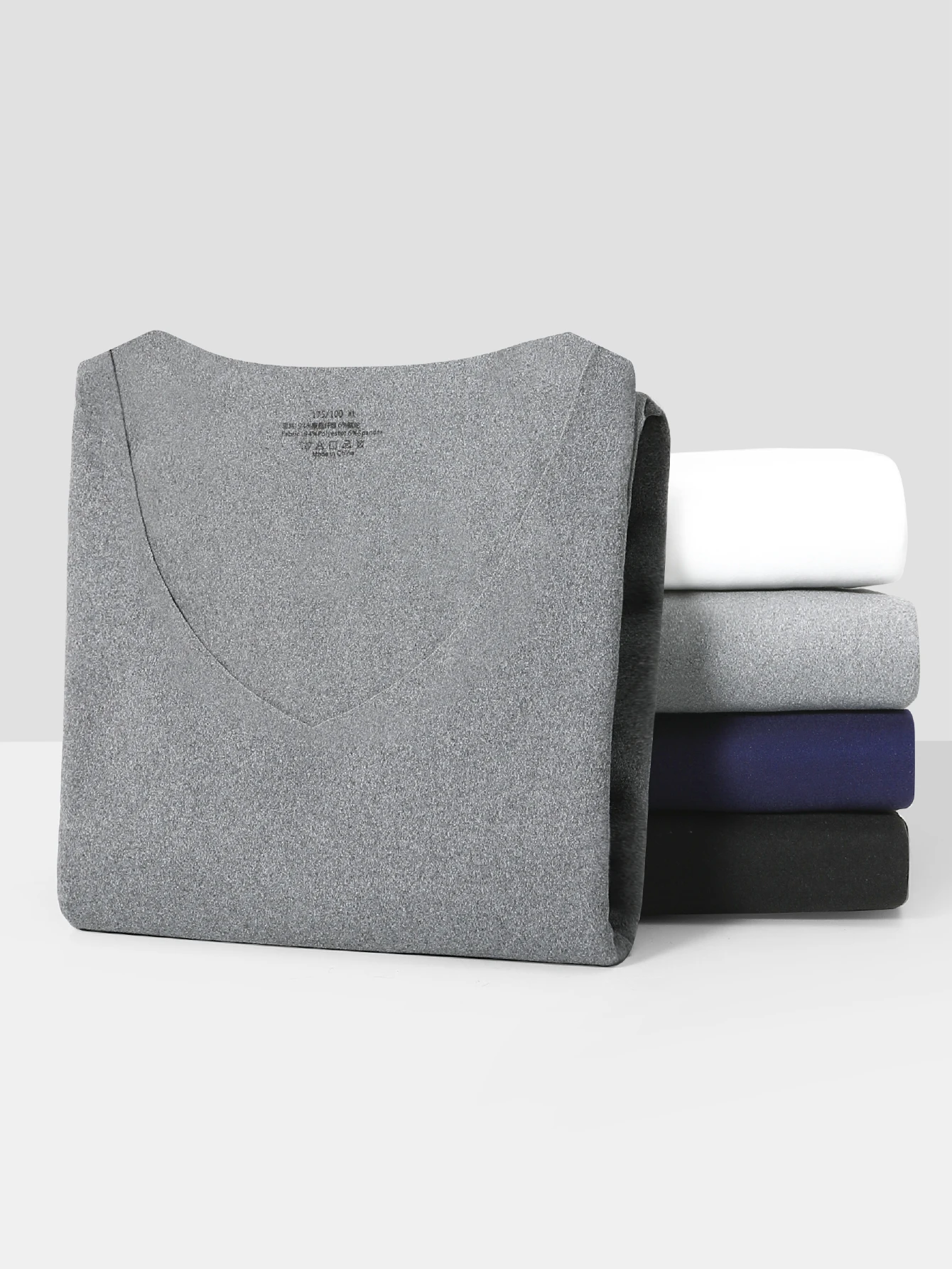 Heren herfst- en winter enkele warme top, slank basisondergoed met lange mouwen en ronde hals