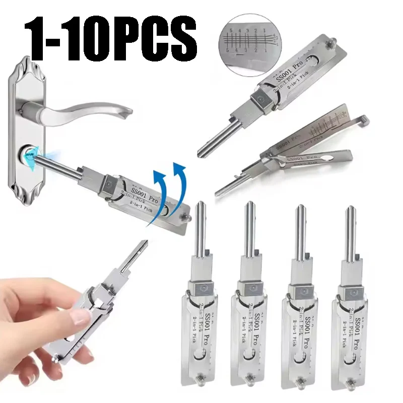 Heavy-Duty Stainless Steel Lock Pick Tool Decoder for Home Locks Door Opening Key Decoding Professional Locksmith Supplies