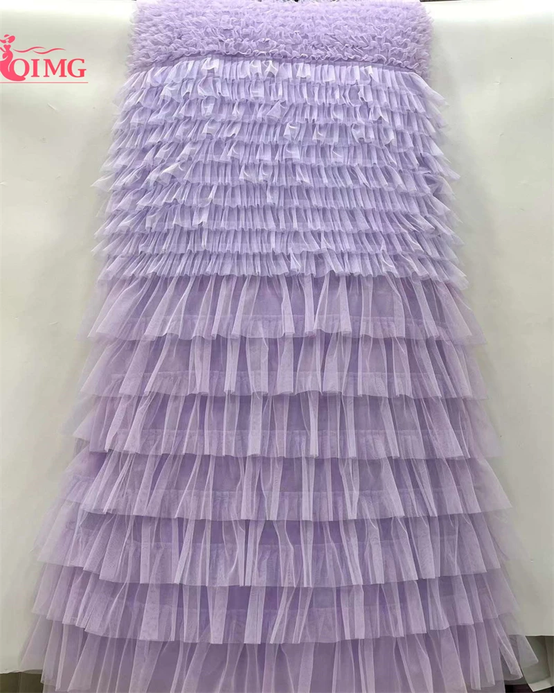 OIMG Latest African 2024 High Quality Mesh Embroidery Applique 3D Tulle Nigerian Lace Fabrics For Bridal Material sewing