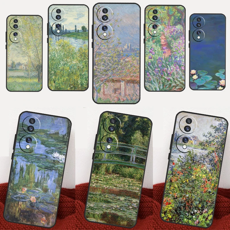 Claude Monet Case For Honor X8a X9a X7a X6a X6 X7 X8 X9 8X 9X Magic 5 Pro 4 Lite 10 50 70 90 Lite Cover