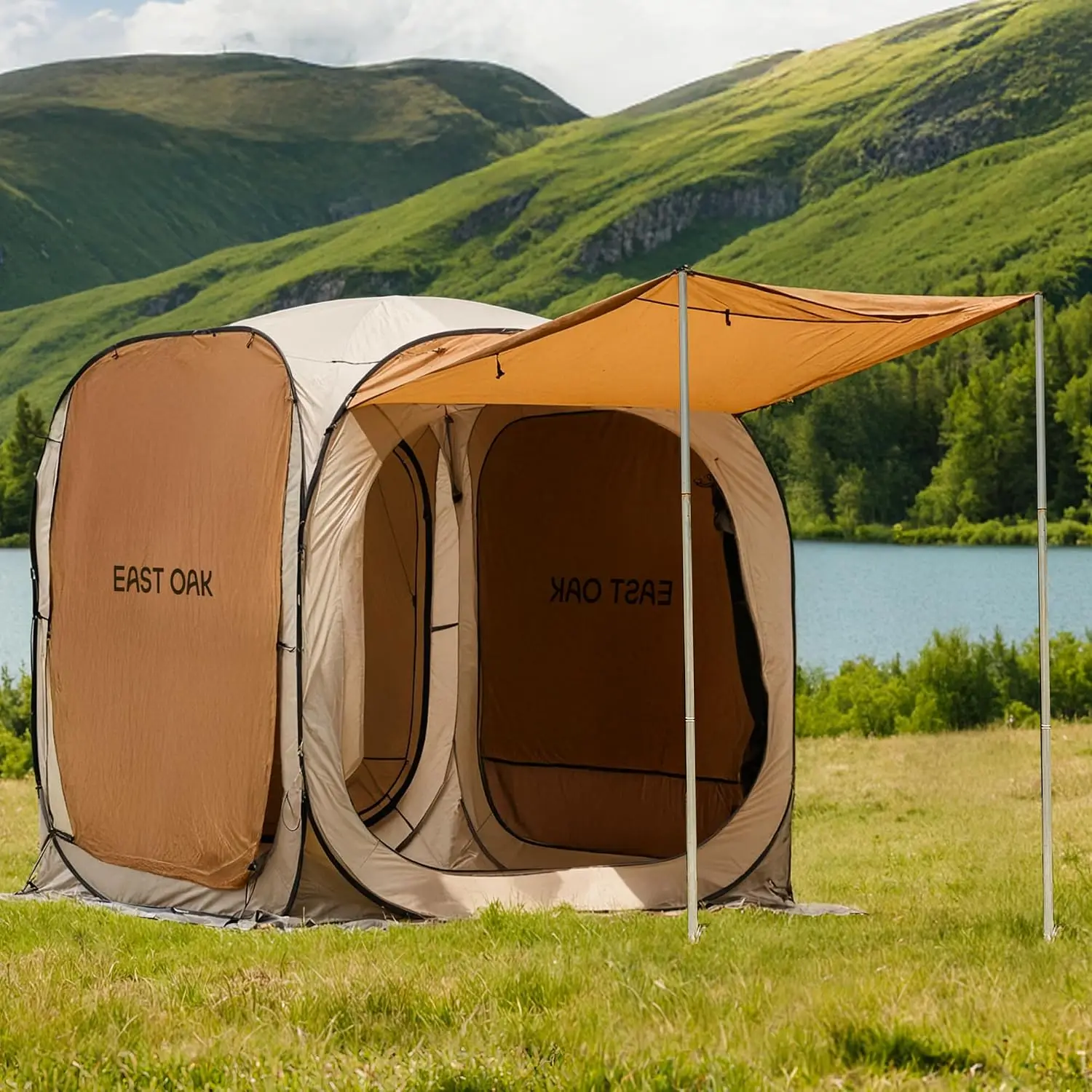 6×6 FT Pop Up Canopy Tent with Mesh | Outdoor Screen House with 4 Sunshades | Instant Canopy with Portable Carry Bag | Gazebo Te