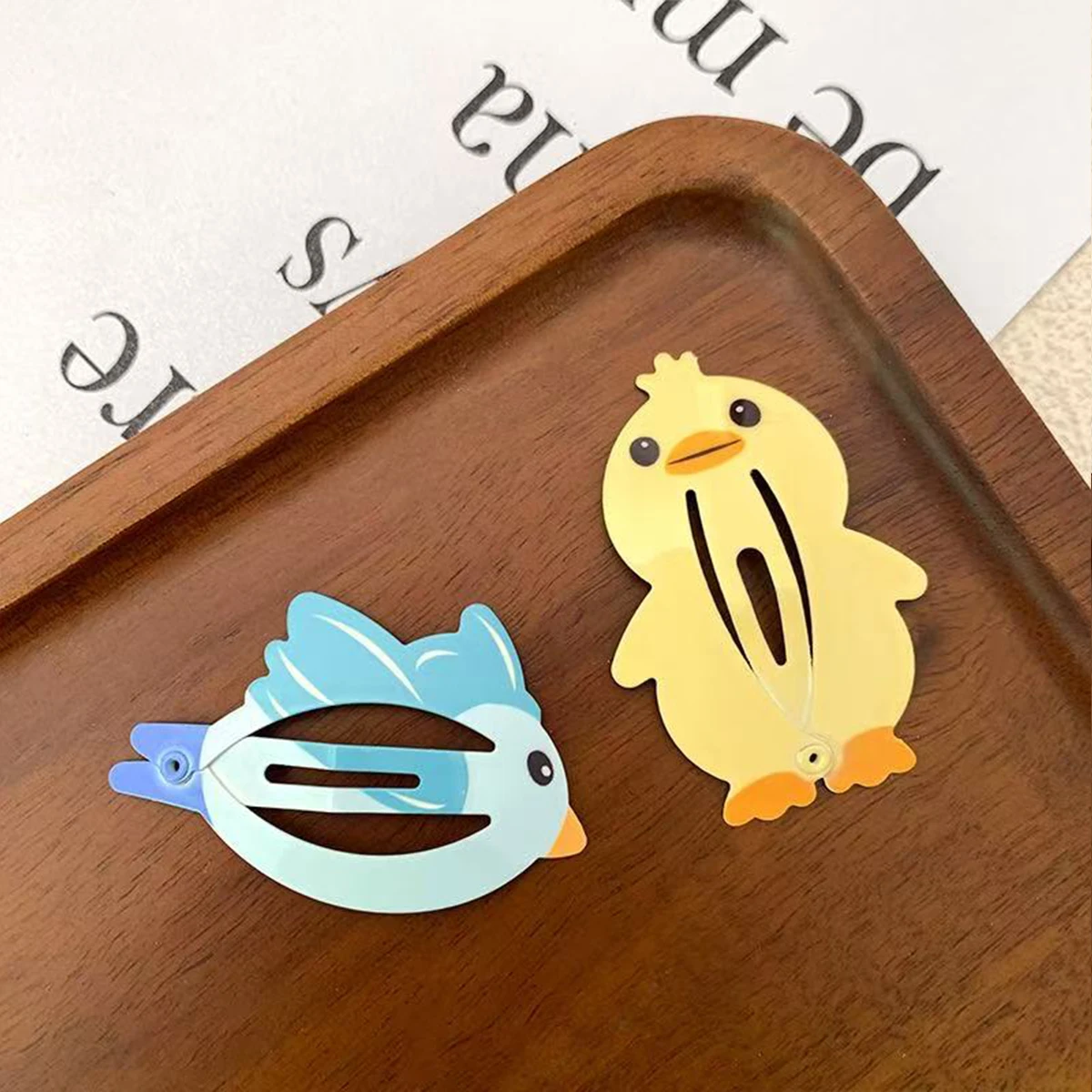 1 Stück/5 Stück 1 Stück Neue Cartoon Niedliche Tier-Bienen-Vogel-Kaninchen-Gelbe Ente Kinder BB-Clip Süße Mädchen Haarklammer für Seitliche Haare – Detail 3