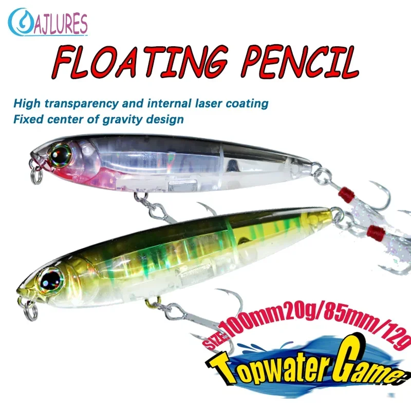 Floating Pencil Fishing Lure Z-CLAW 12g 20g Long Casting Artificial Baits Topwater Pencil Surface Floating Baits Fishing Tackle