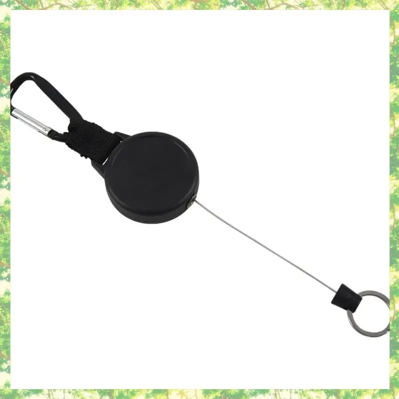 Smart-5X Heavy Duty Retractable Key Chain & Badge Reel Holder Carabiner Clip - Swivel-Back Extractable