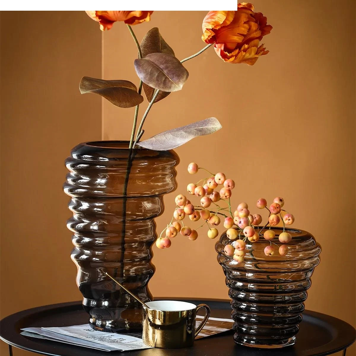 Glass Vase Rotation Thread Terrarium Floral Accessories Transparent Hydroponics Bottle Flower Home Decoration