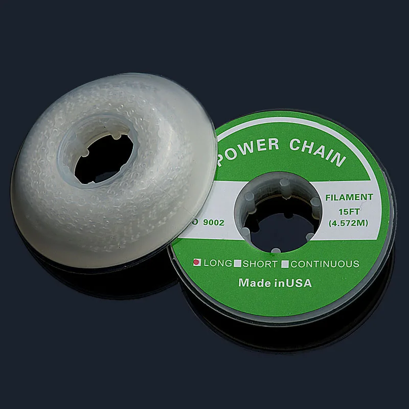 3 Rollen AZDENT Dental Kieferorthopädisches elastisches Ultra-Gummi-Power-Chain-Band, transparent, Farbe, Größe lang, kurz, durchgehend, 15 Fuß/Rolle – Detail 1