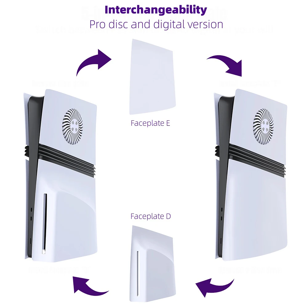 Plaque frontale de Console PS5 Pro, coque rigide en plastique, panneaux de couverture de Console, remplacement de protection pour PlayStation 5 Pro