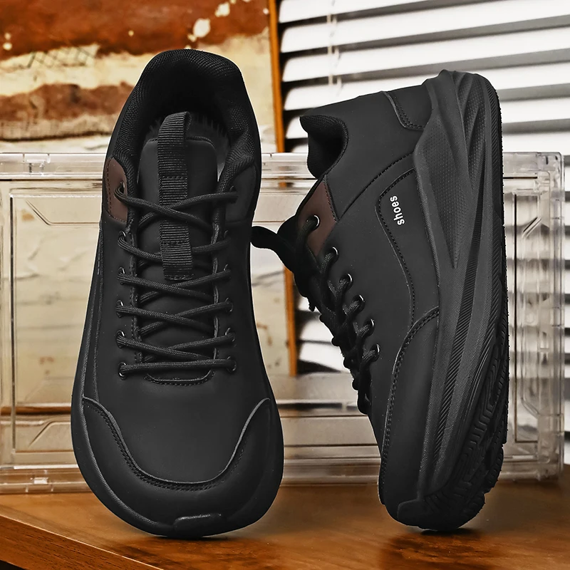 

Soft Soled Sports Shoes for Men's Running, Outdoor Fitness, Hiking, Plus Size Lightweight Sole Solid Color Quality, Casual Shoes