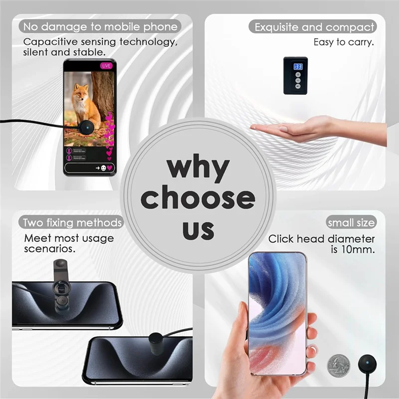 【58% OFF】For Games, For Live Broadcast, Reward Compatible Auto Clicker, Screen Device, Simulated Finger Clicking, Adjustable Spe