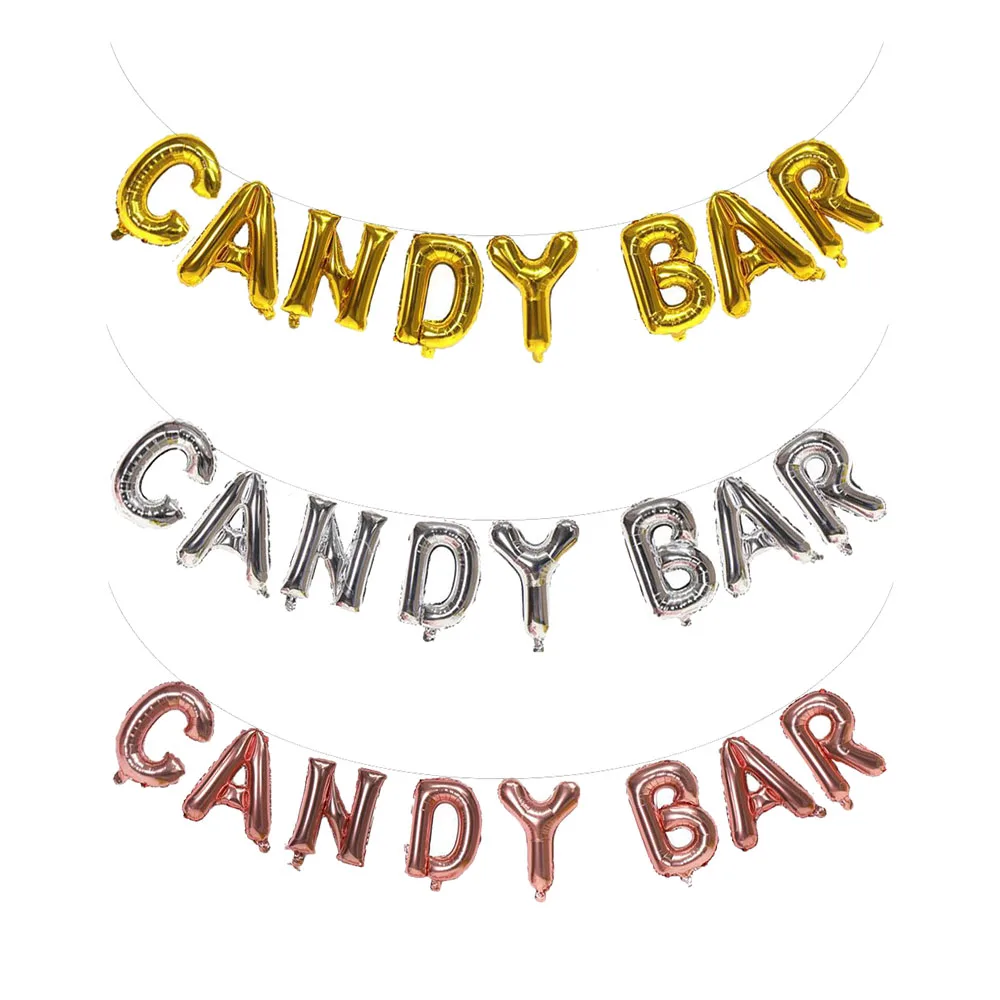 

1Set 16inch Candy Bar Foil Balloon Birthday Party Engagement Wedding Sweet Table Bridal Shower Baby Shower Banner Decorations