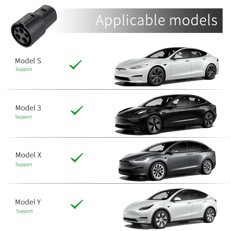 Electric Vehicle Charging Connector Accessories For Type 1 To Tesla Model 3 X/Y/S J1772 Ev Car Charging Adapter Plug Adapter