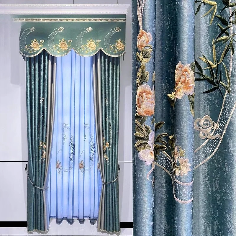 

European Embroidery Luxury Curtains Living Room Dining Room Bedroom Balcony High Precision Blackout Custom Size Tulle Shutter