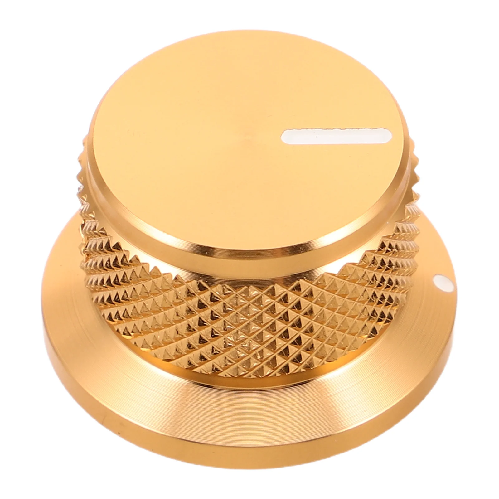 

Aluminum Volume Control Knob Gold Finish Metal Potentiometer for Electric Guitar Amplifier Radio Keyboard 24x14.5mm Replacement