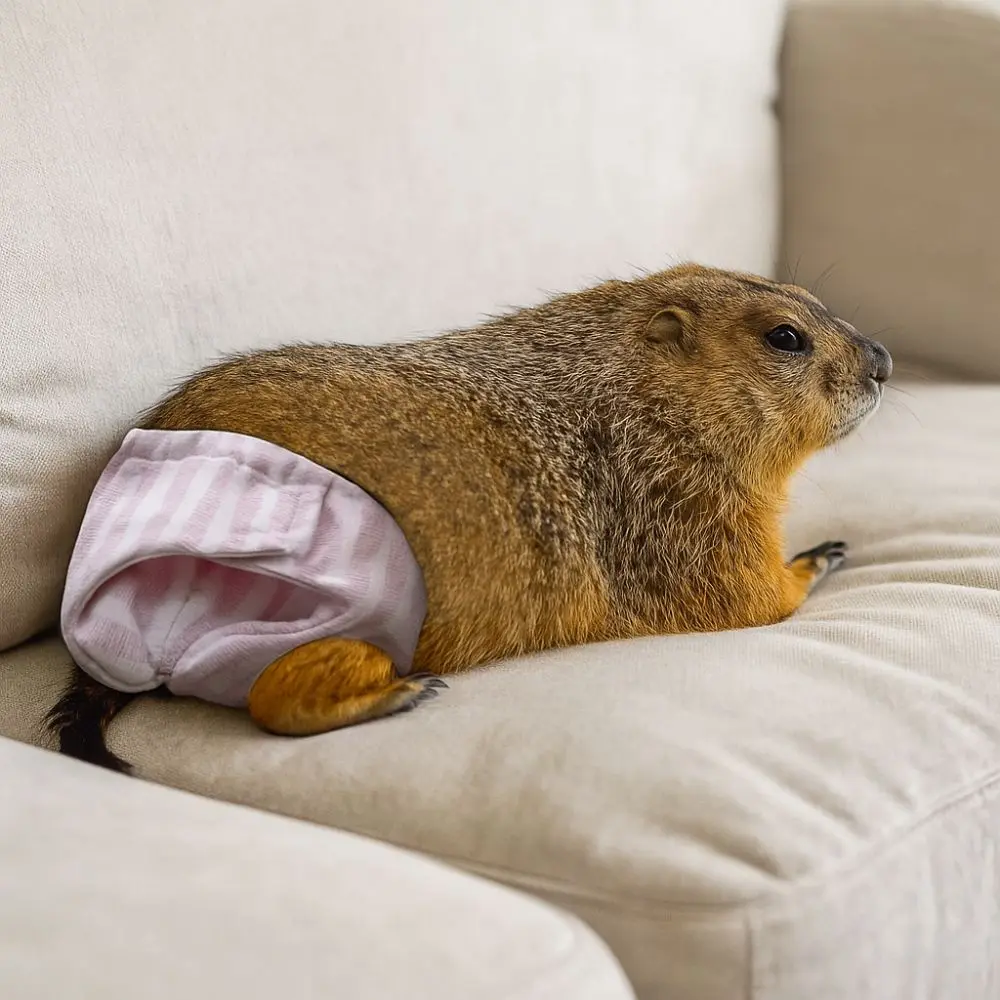 

Absorbent Squirrel Diapers Leak-Proof Adjustable Pet Menstruation Diaper Breathable Groundhog Briefs for Hamster Groundhog