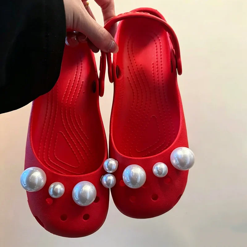 Luxury Big Pearl Clogs Shoes Charm Sets Women 2026 New Designer DIY Shoes Decorations 8pcs Ballet-Style Shoe Accessories Gift