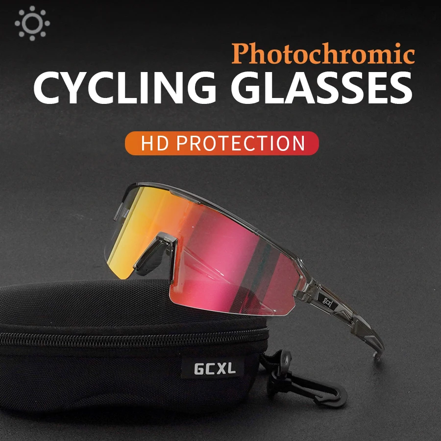 

2025 Photochromic Cycling Glasses Sunglasses Men Women Mountain Bike Road Eyewear Bicycle Riding Outdoor Sports Hiking Goggles