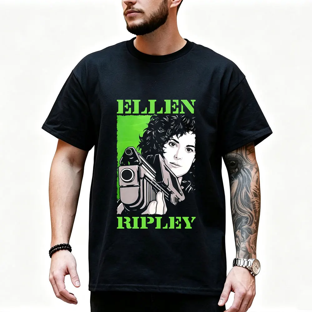ELLEN RIPLEY Alien Movie Graphic T‑Shirt Vintage Sci‑Fi Horror Xenomorph Print Tee Unisex Short Sleeve Casual Streetwear S-6XL