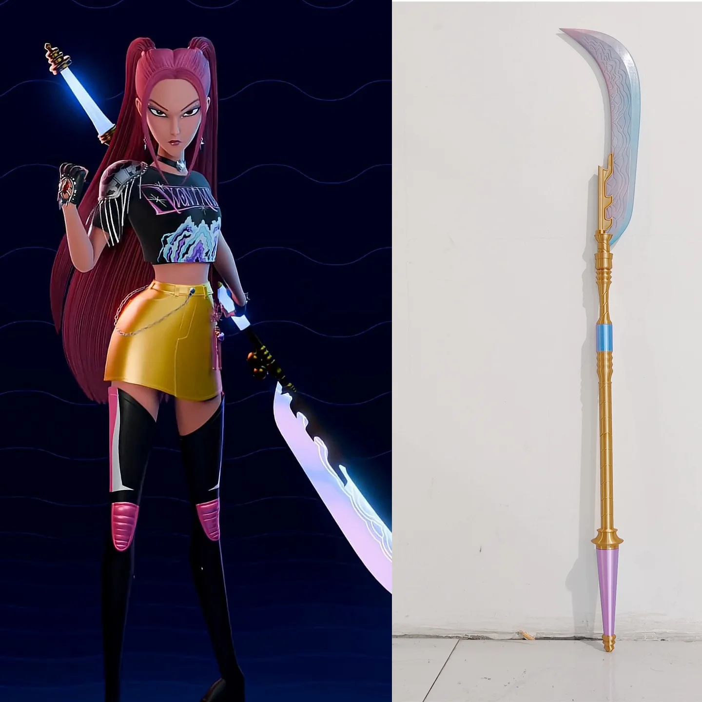 

Demon Hunter Of KPop Mira cos props cosplay handheld big knife props Costume Props Arms Women Adult Girls Halloween Accessories