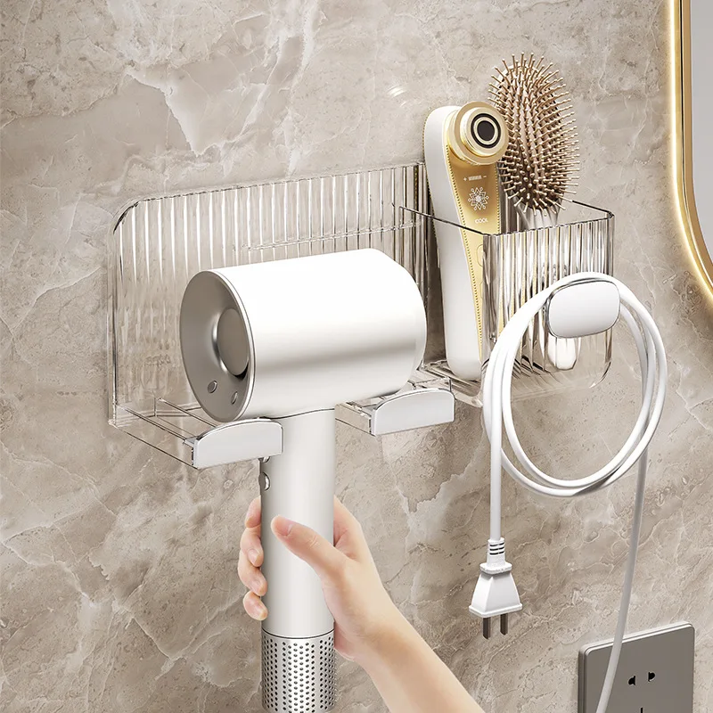 Hair Dryer Holder Wall Dryer Cradle Straightener Stand Hairdryer Organizer Box Toilet Blower Holder Shelf Bathroom Accessories