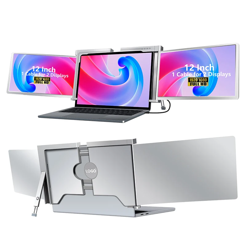 

One Cable for Connection to Laptop Screen Extender 12" Triple Screen Compatible with M1/M2/M3 Mac Book