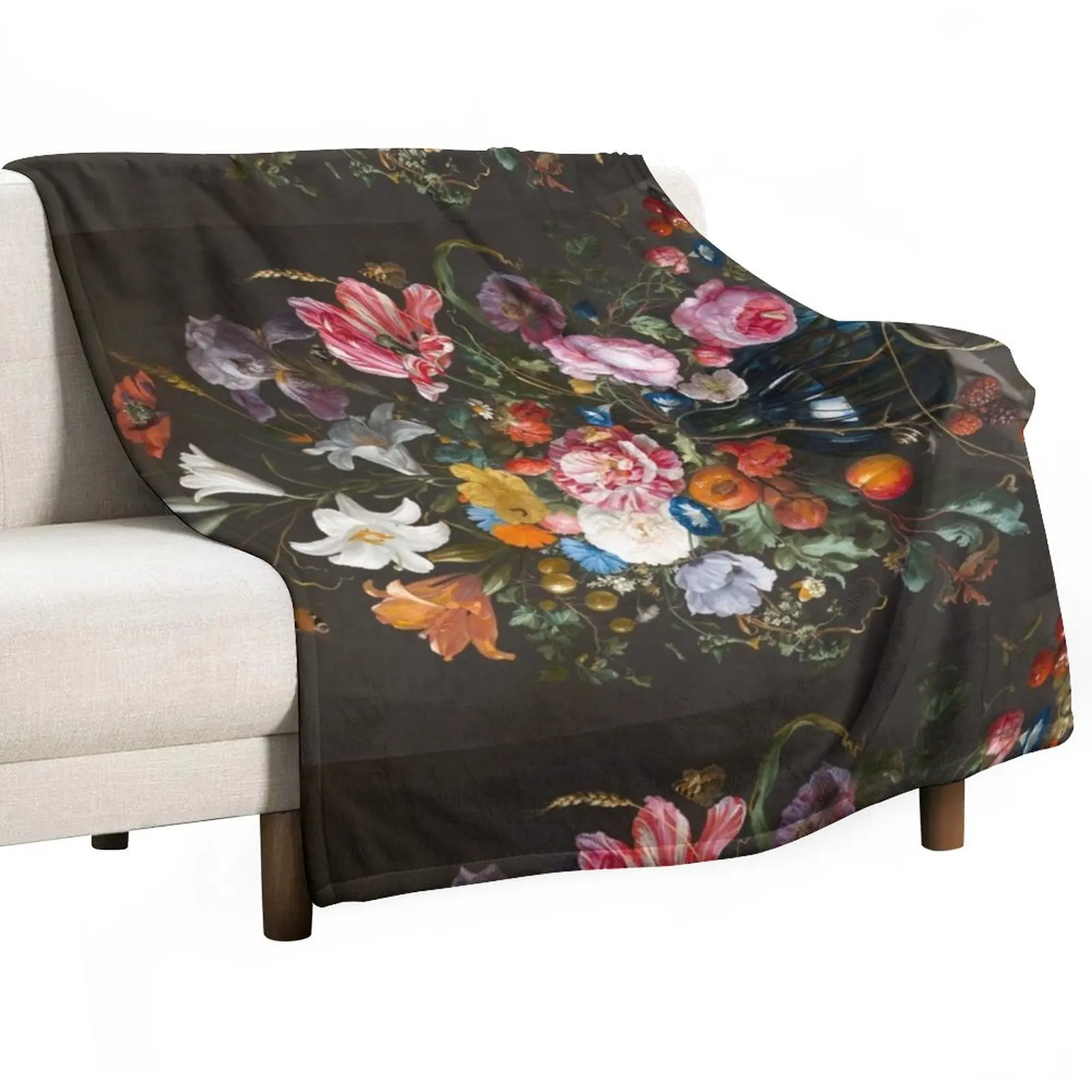 

Vase of Flowers by Jan Davidsz. de Heem Throw Blanket valentine gift ideas sofa bed