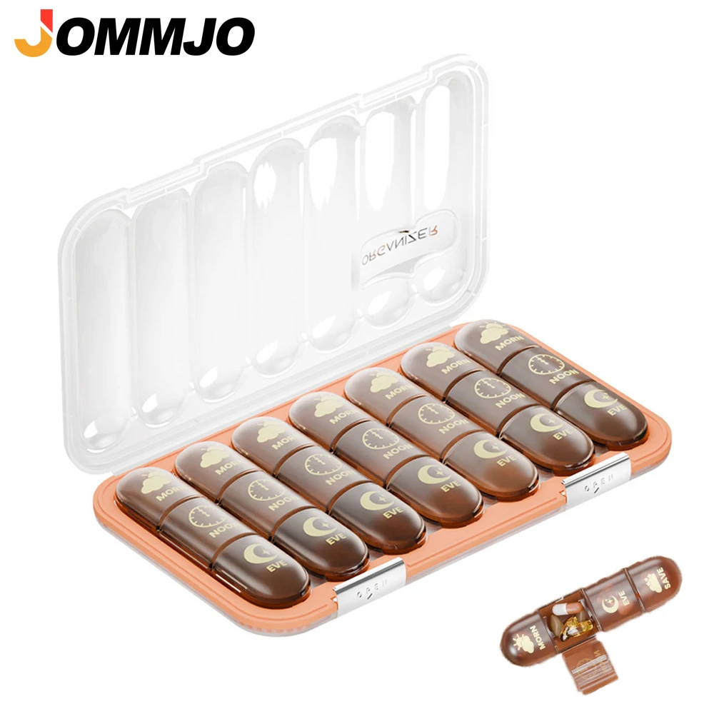 

1PCS Weekly Pill Organizer 3/4 Times a Day, Moisture-Proof 21/28 Day Pill Box, Portable Travel Medicine Organizer