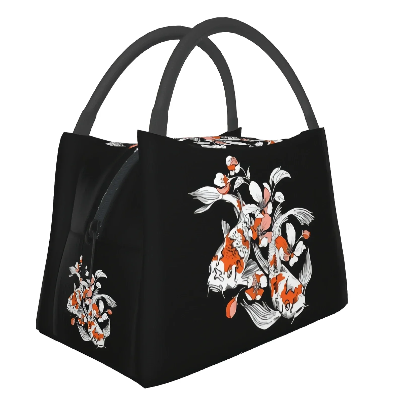 

Koi And Sakura Lunch Bags for Women Fish And Flowers Lunch Box Perfect size lunch bag for School Work Office Adult