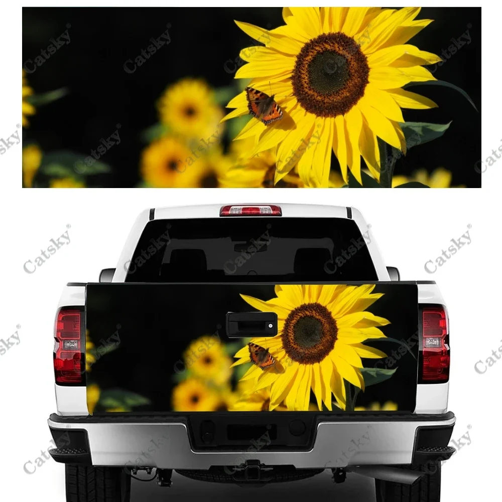

Наклейка на задний хвост автомобиля с подсолнухом, модифицированная посылка, дизайн, картина, подходит для внедорожника, автомобиля, грузовика, наклейка на посылка, наклейка