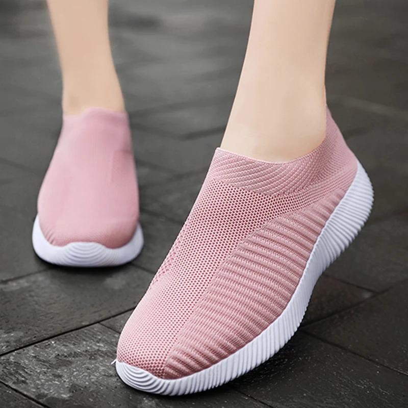 Women Flat Slip on White Shoes Woman Lightweight Sneakers Women Casual  Summer Autumn Walking Mesh Running Sports Shoes 2024