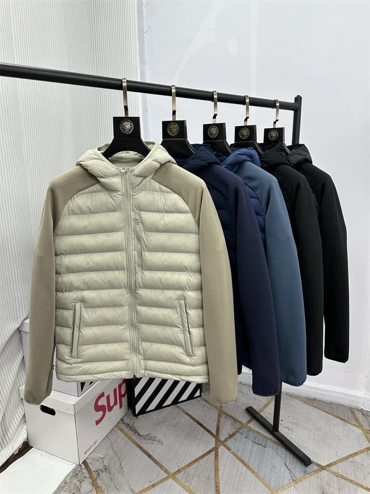 

Men's Outdoor Lightweight Fashionable Hooded Cotton Jacket Windproof Warm Zipper Closure Standard Fit Urban Style Cotton Coat