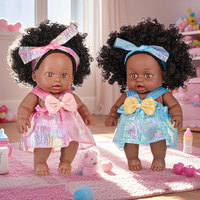 12inch American African Black Doll With Clothes Full Vinyl Body Curly Hair Dolls Realistic Black Baby Doll Girls Birthday Gifts