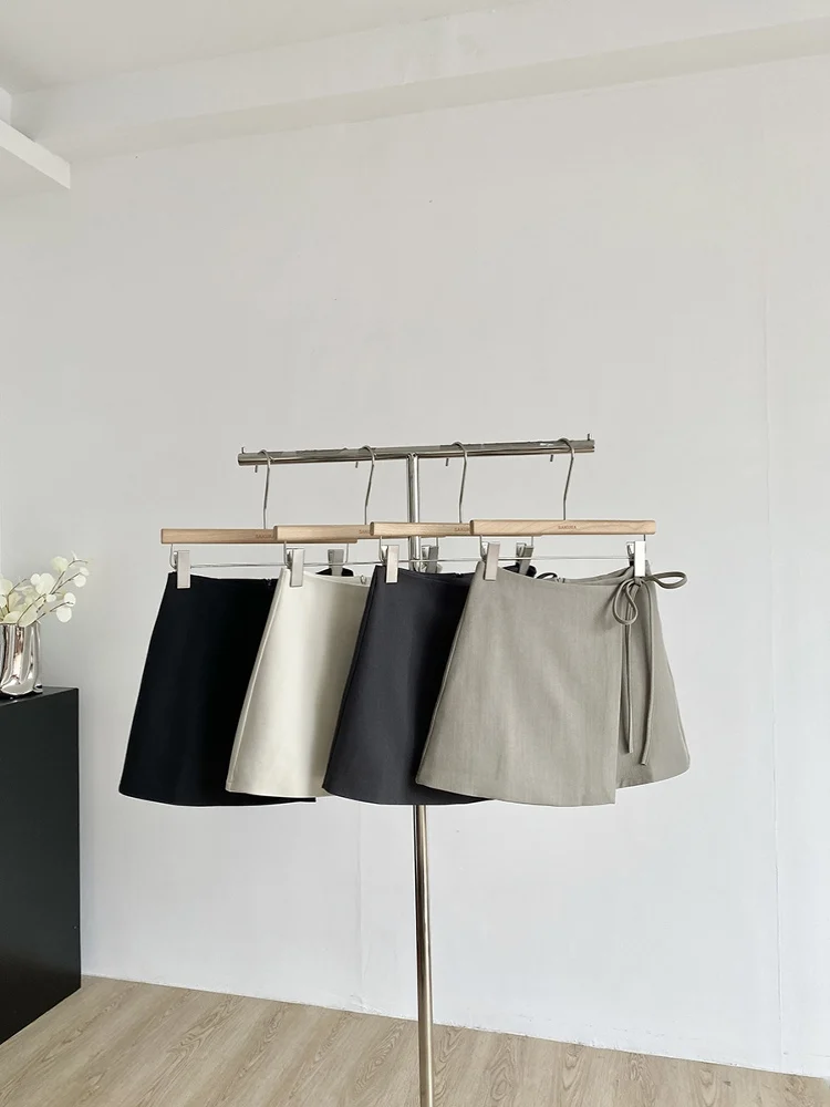 

Knot Waist High Waist Skirt Women's Summer 2025 New Korean Sle Versatile Anti-Light A-Line orts Skirt