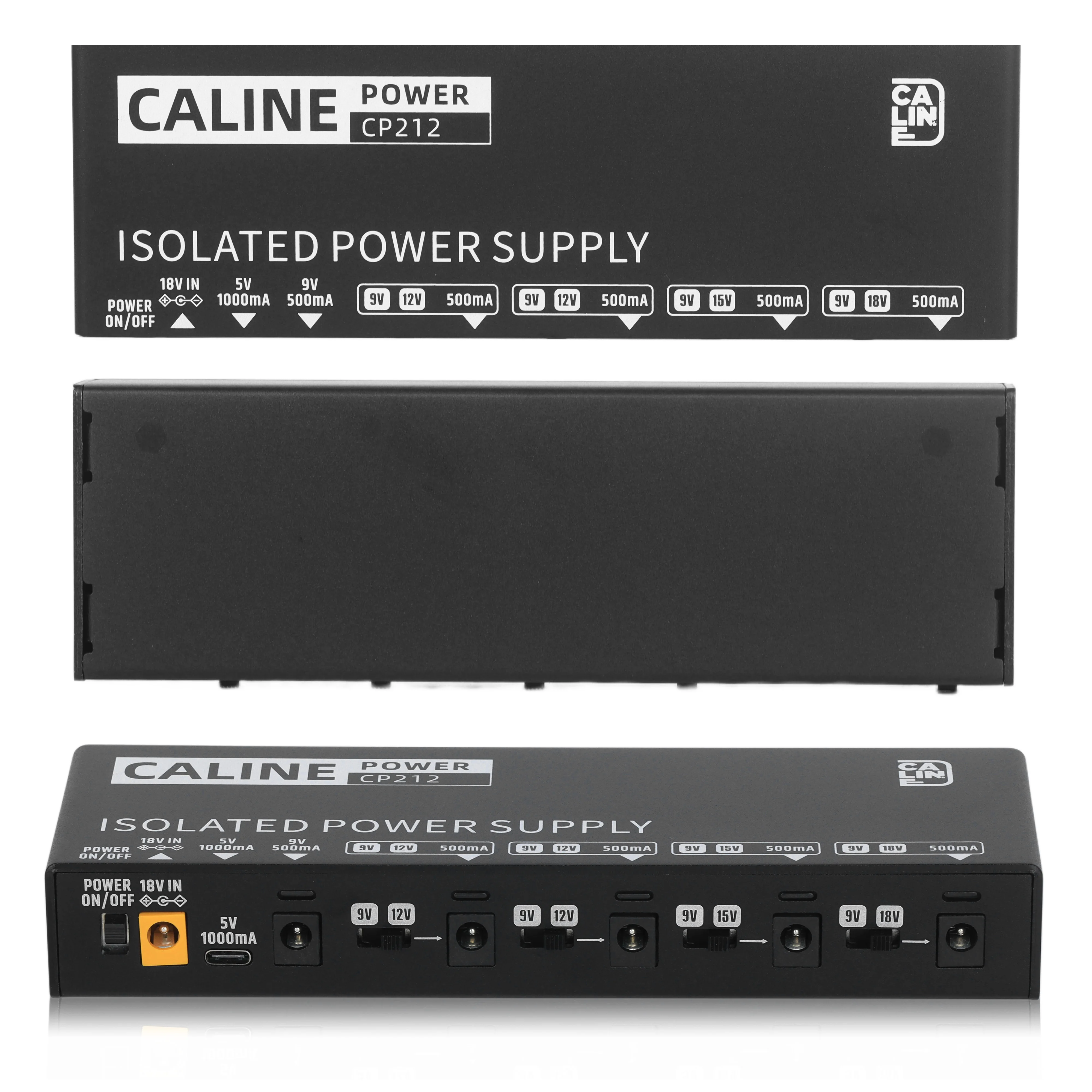 Caline CP-212 Fully Isolated 5-Output Aluminium Power Supply with CE ROHS Certification 18V Input 1A Current Per Output - view 3