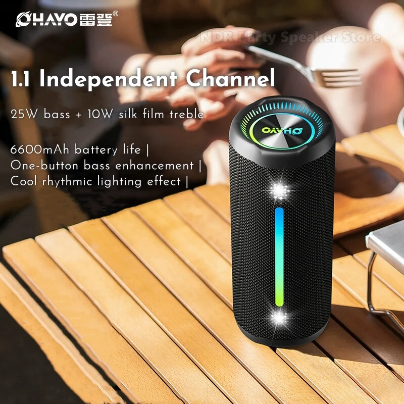 OHAYO X10MAX Audio Bluetooth Speaker Dual Horn 3D Surround 35W Big-power Volume Overweight Subwoofer Outdoor Waterproof Portable