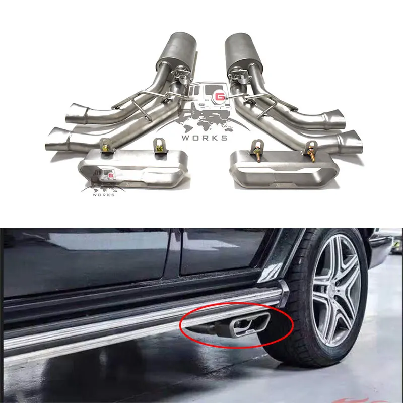 for  2019-22year Ak style w464 w463A auto parts stainless steel exhaust muffler tips pipes system for Mercedes Benz G63 G500