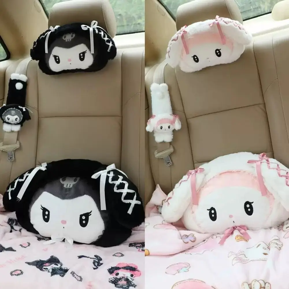 Sanrio Lolita My Melody Car pillow Kuromi Cushion Melody Seat Belt Cover Stuffed Throw Pillow Hello KittyCuddly Pillow Girl Gift