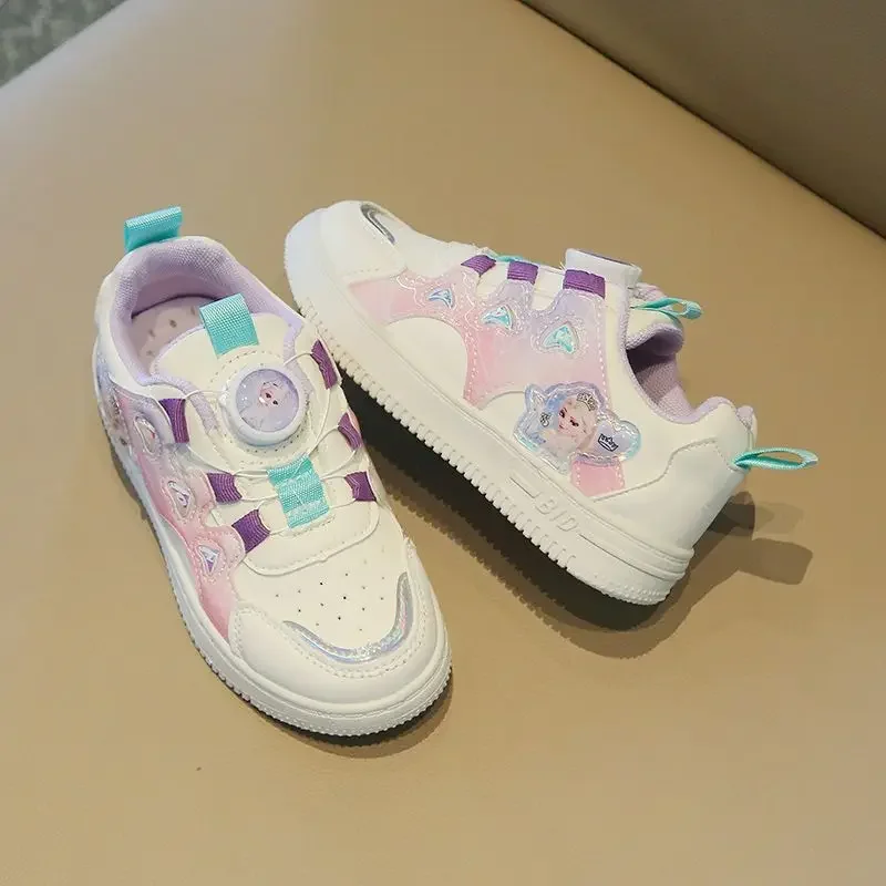 Disney girls sports board shoes spring and autumn new girls anti-slip wear-resistant soft sole shoe elsa princess casual shoes