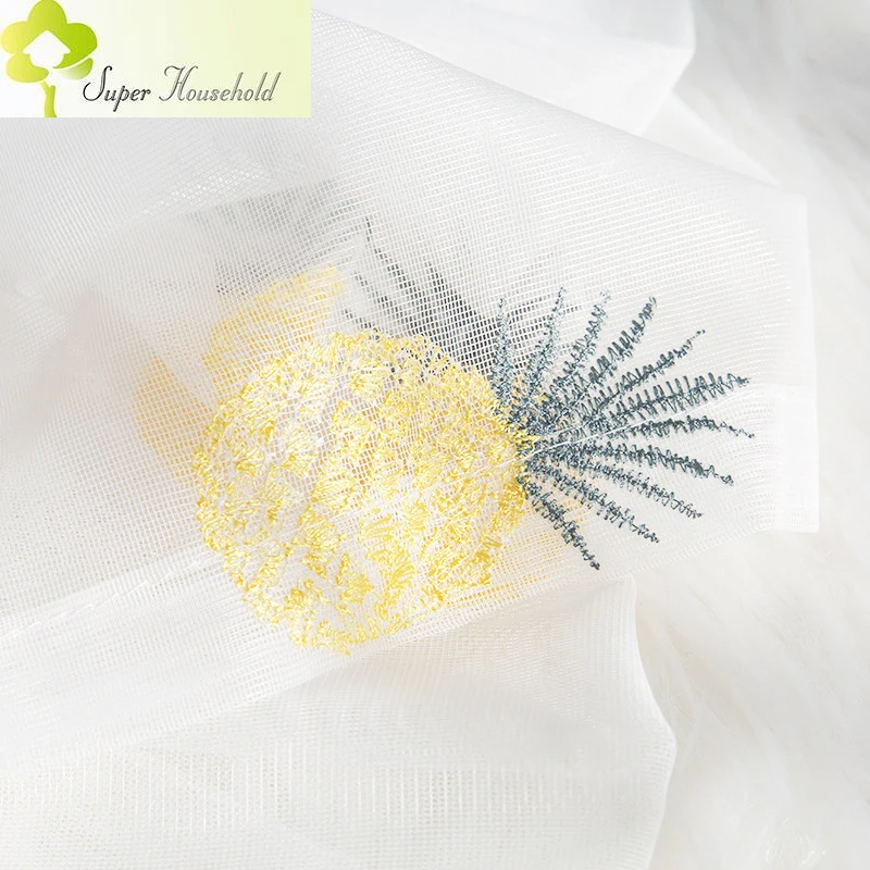 Modern Simple Embroidery children Window Tulle  Curtains for Living Room Bedroom Sheer for Kids Room Finished wholesale
