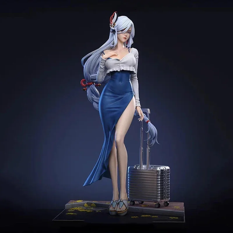 

45cm anime original god figure shenhe ice girl PVC Action Figure Figurine Model Collection Ornaments Toys Birthday Gift