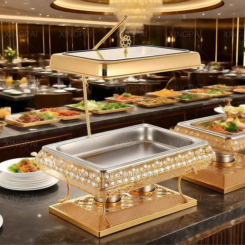 Other Hotel & Restaurant Supplies Chafing Dish Buffet Set Luxury Buffet Food Warmer Gold Chafing Dishes for Catering