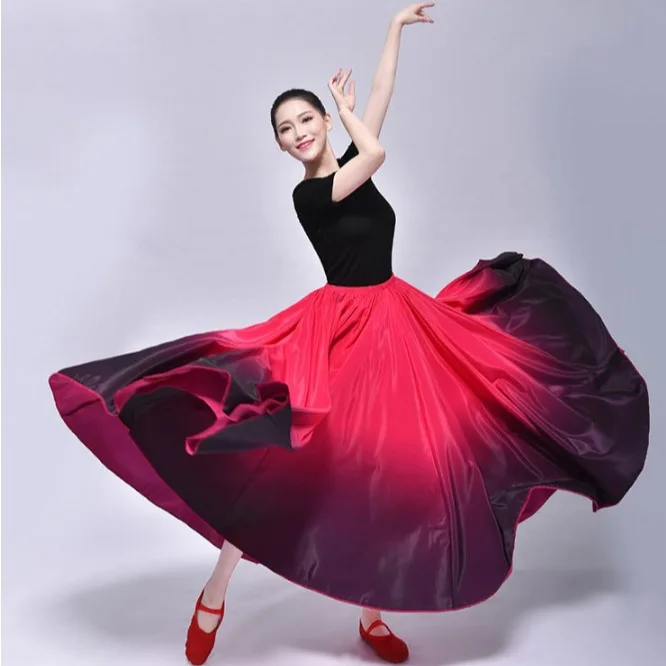 1 unids/lote falda degradada de danza del vientre a la moda para mujer falda de baile para actuación de mujer