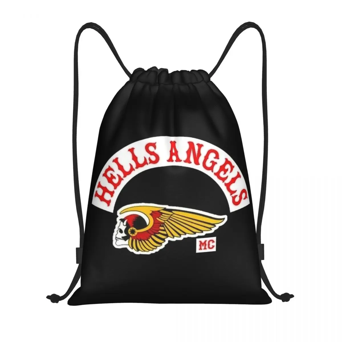 

Hells Angels World Logo Drawstring Bag Women Men Portable Sports Gym Sackpack Shopping Storage Backpacks