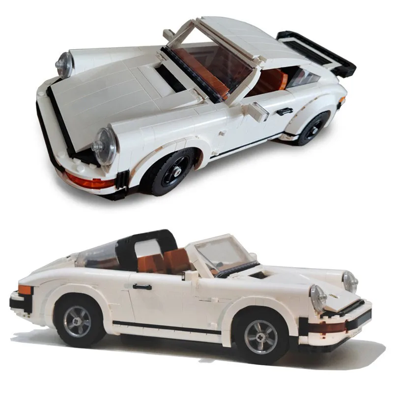 1458PCS Technical White Porsche 911 Convertible MOC Building Block 10295 23005 Model Racing Vehicle Bricks Toys for Kids Gift