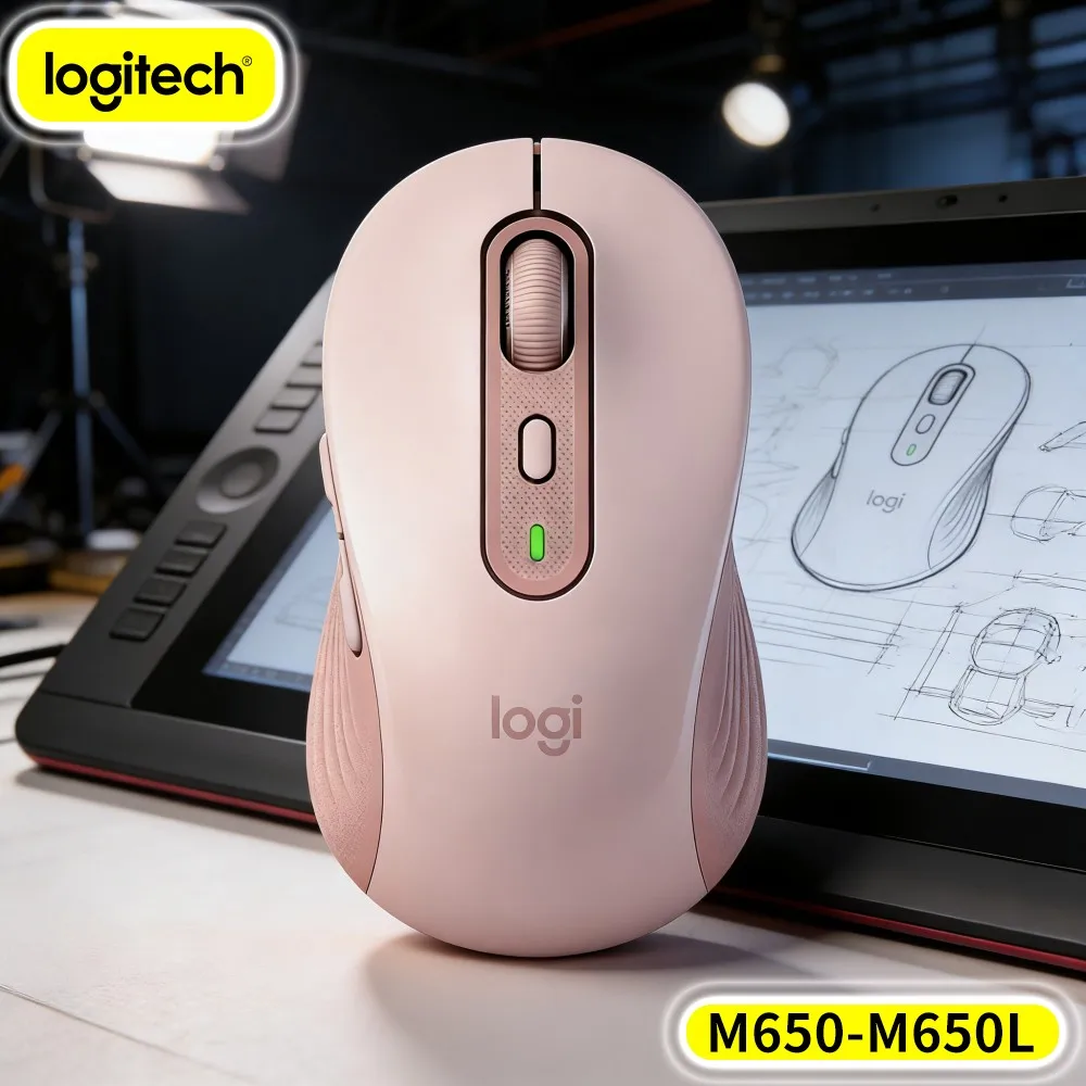 Logitech M650/M650L Ergonomic Mouse - Advanced Optical Sensor, Dual Connectivity, Multi-OS Support, 5 Programmable Buttons