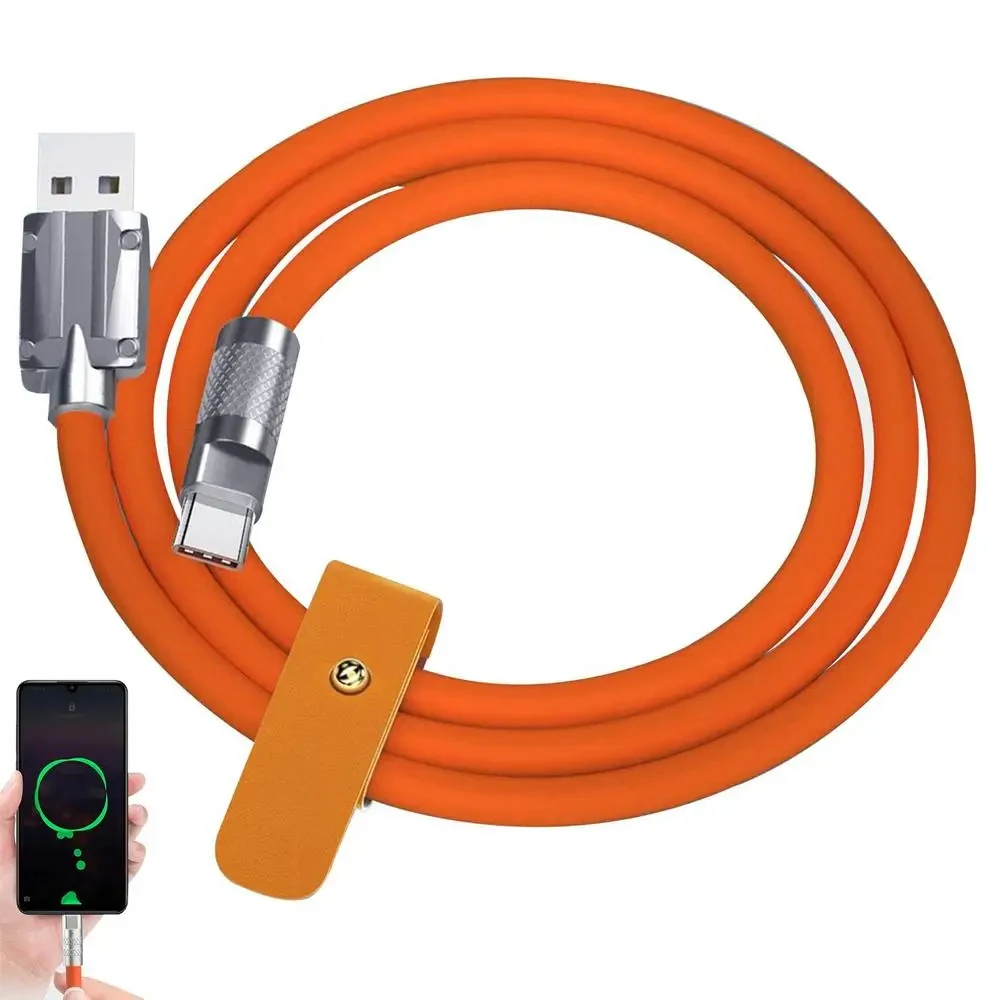 

USB-A to USB-C Liquid Silicone Ultra Soft PD120W Super Fast Charging Cable Type-C Charger Data Cable for Laptop Tablet Phone